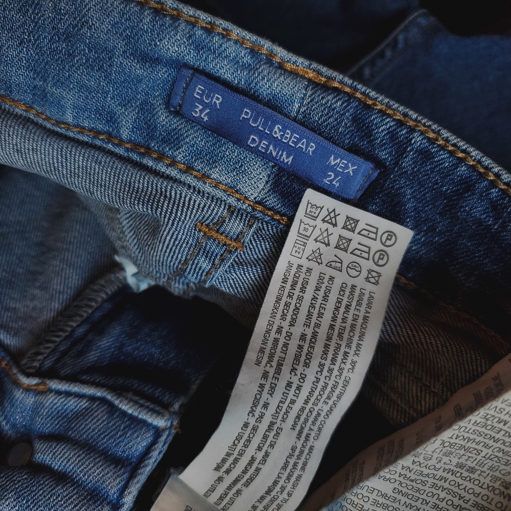 Super High Rise Split Tone / Patch Jeans - Picture 8 of 8